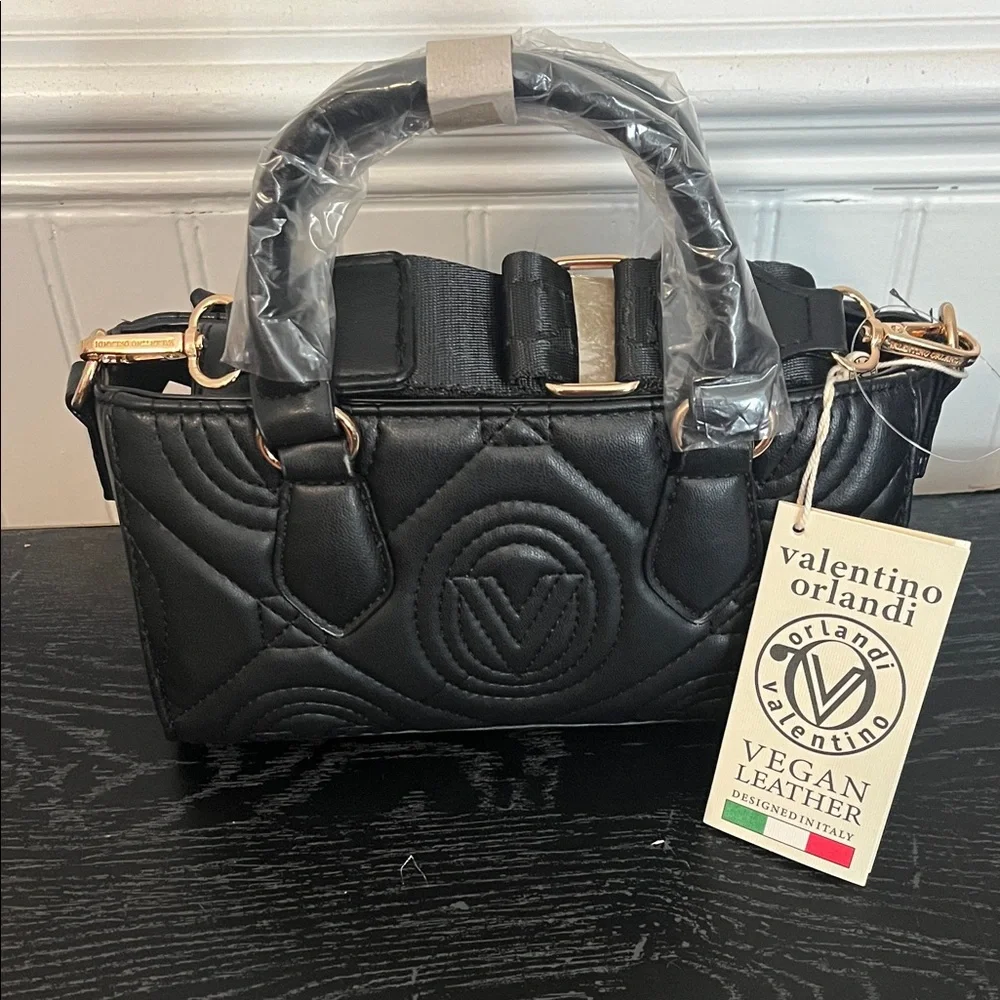 Valentino Orlandi Quilted Black Mini Bag - Picture 1 of 8